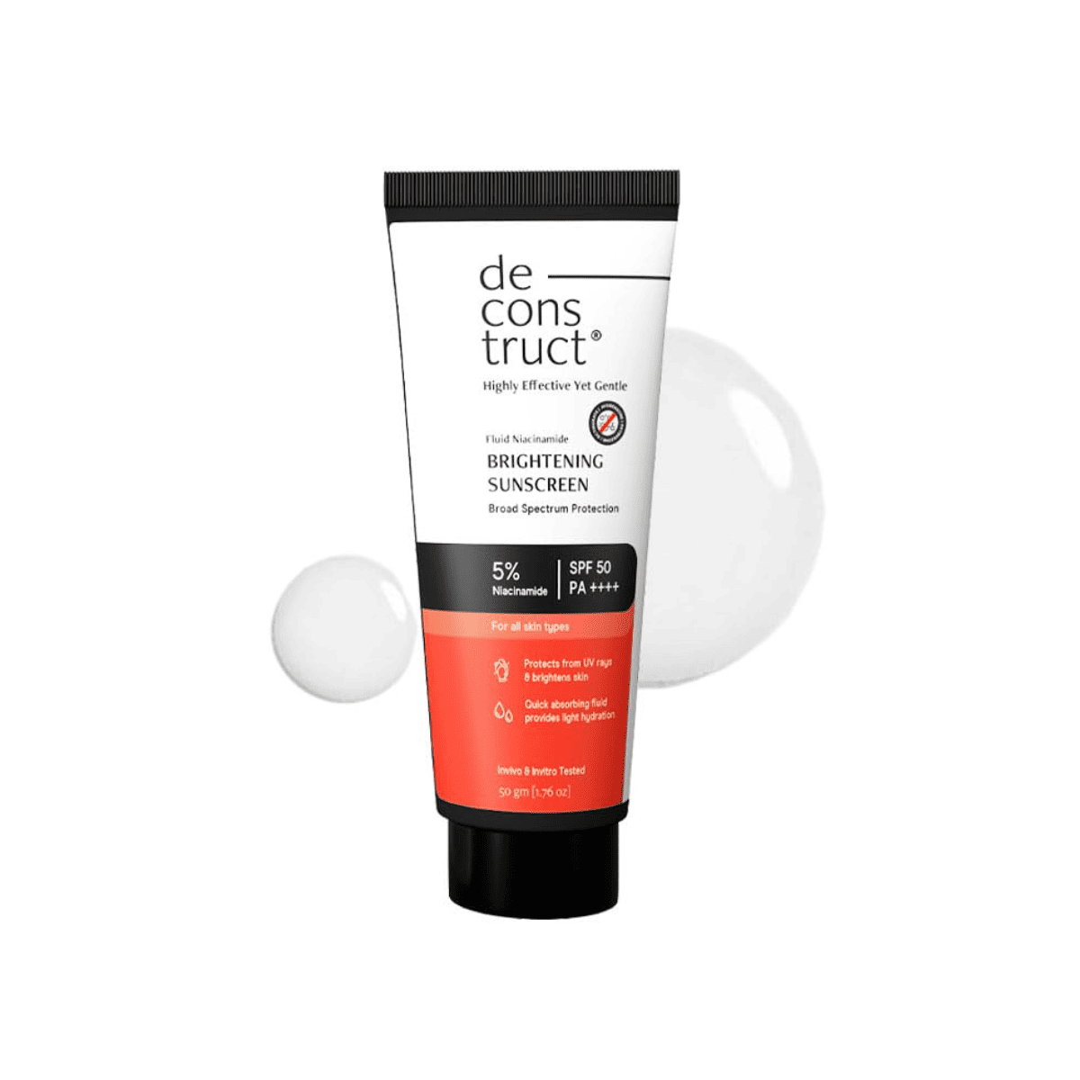Deconstruct Fluid Brightening Sunscreen SPF 50+ PA++++ For Men & Women - 50g