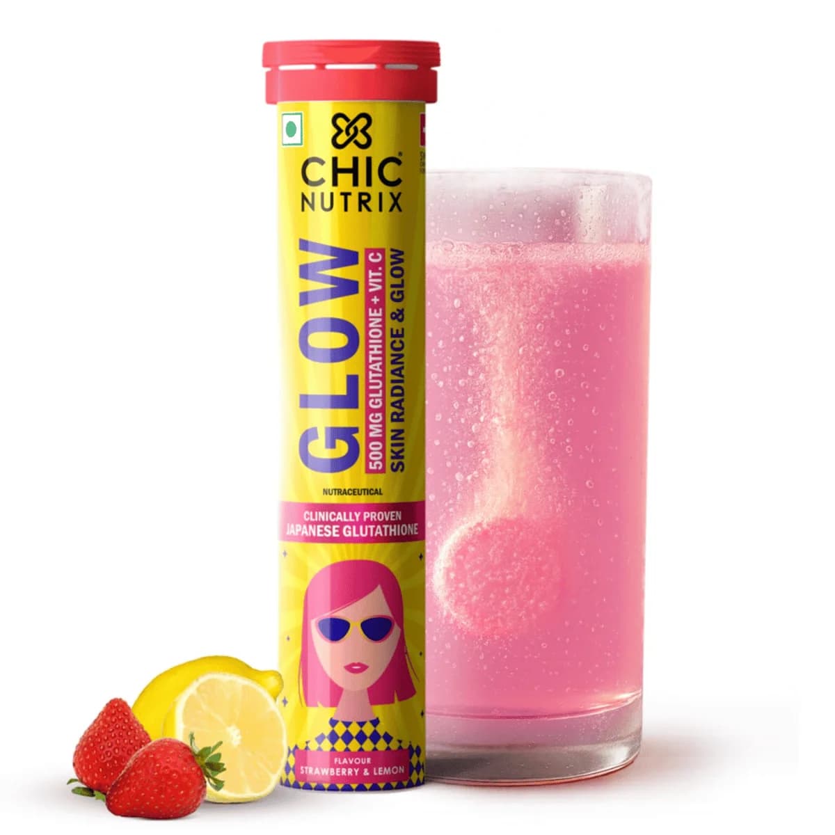 Chicnutrix Glow Glutathione Effervescent Tablets with Vitamin C For Radiant and Glowing Skin
