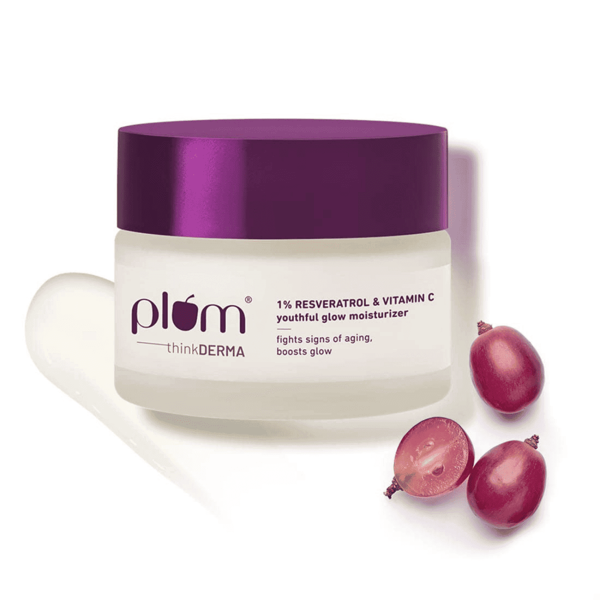 Plum 1% Resveratrol & Vitamin C Youthful Glow Moisturizer Cream for Women & Men - 50 g