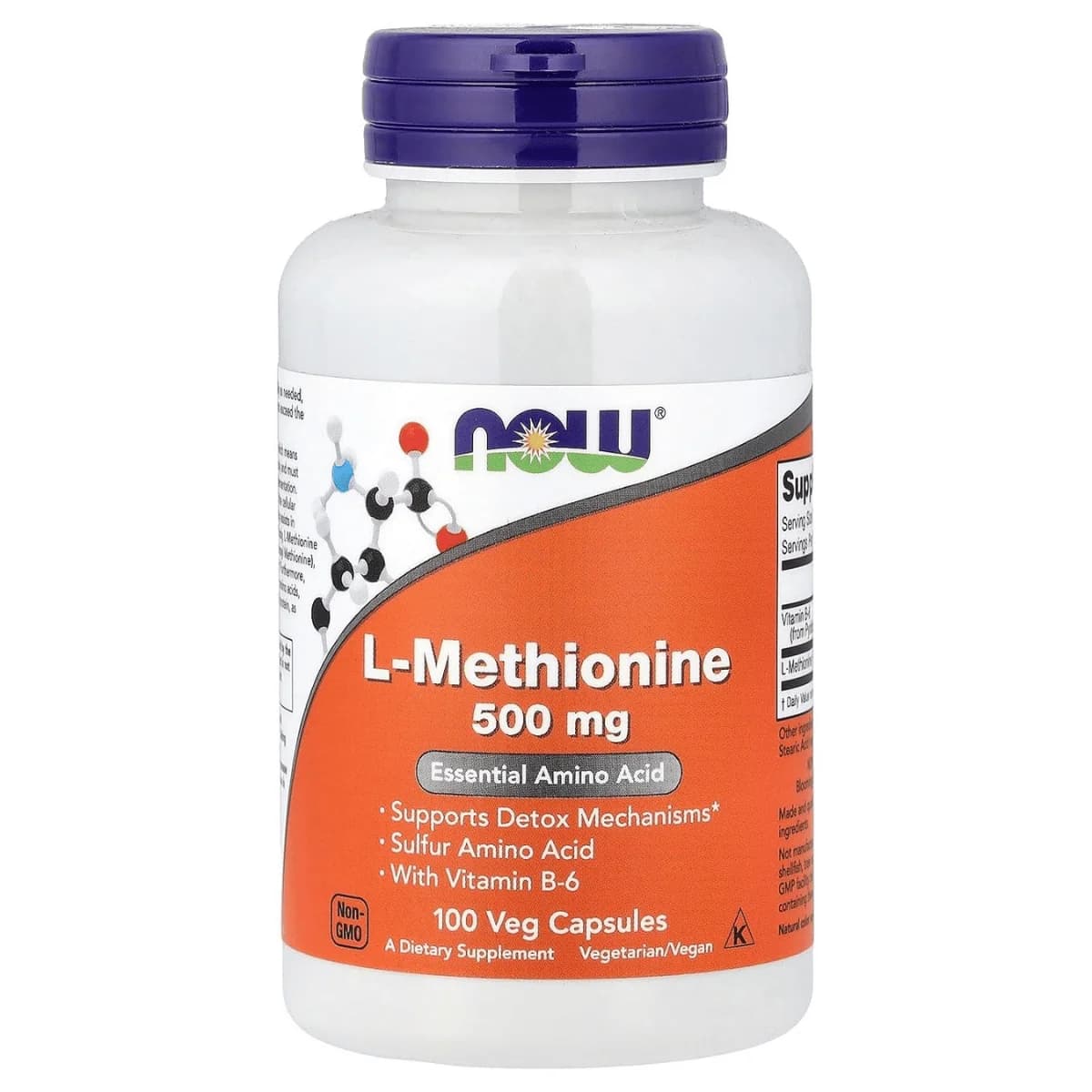 NOW Foods L-Methionine 500 mg Caps, 100 ct