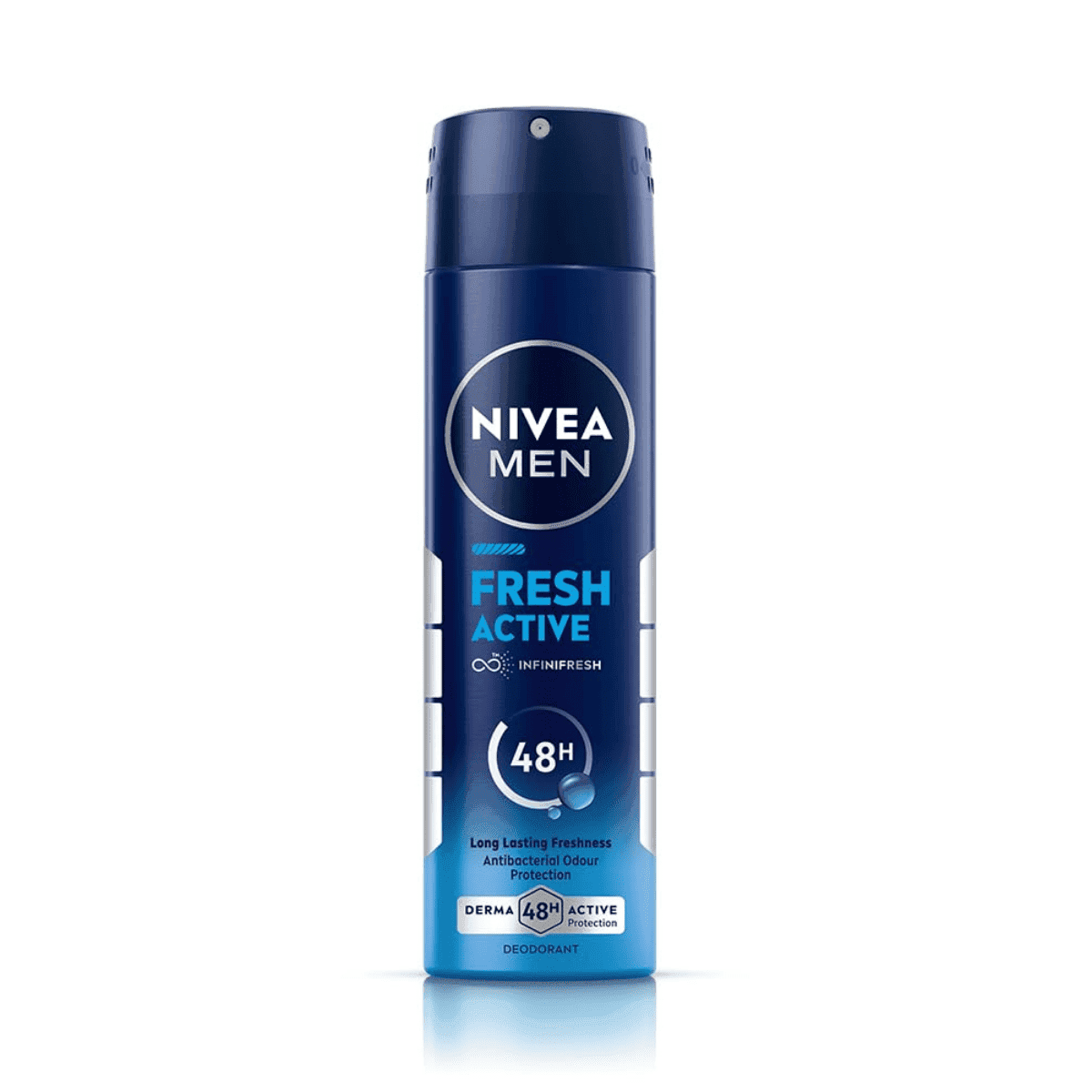 NIVEA Men Fresh Active Deodorant Spray, 48H Odour Protection Daily Freshness, Marine Fresh Fragrance - 150 ml