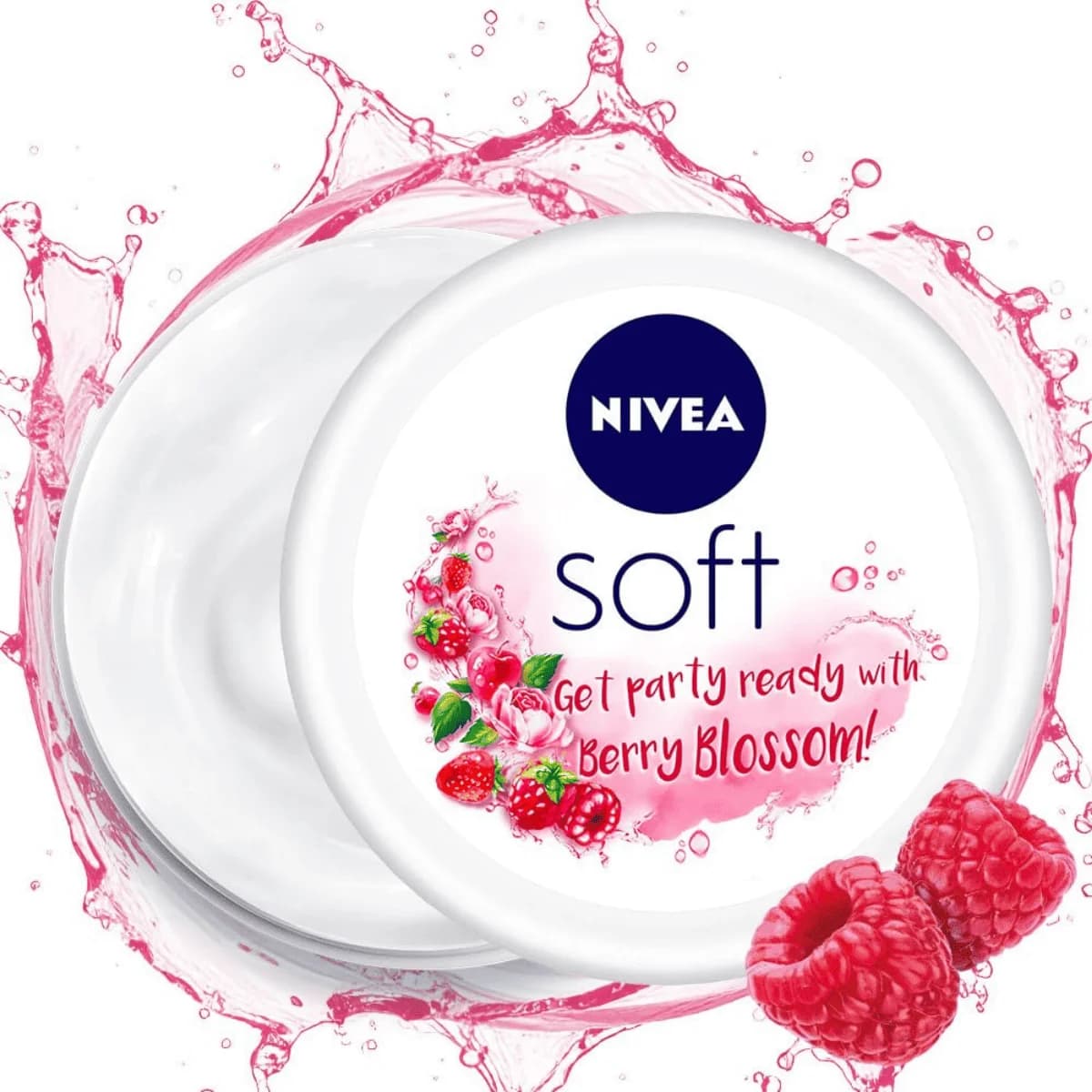 NIVEA Soft Berry Blossom, Light Moisturizer for Face, Hand & Body - 200 ml