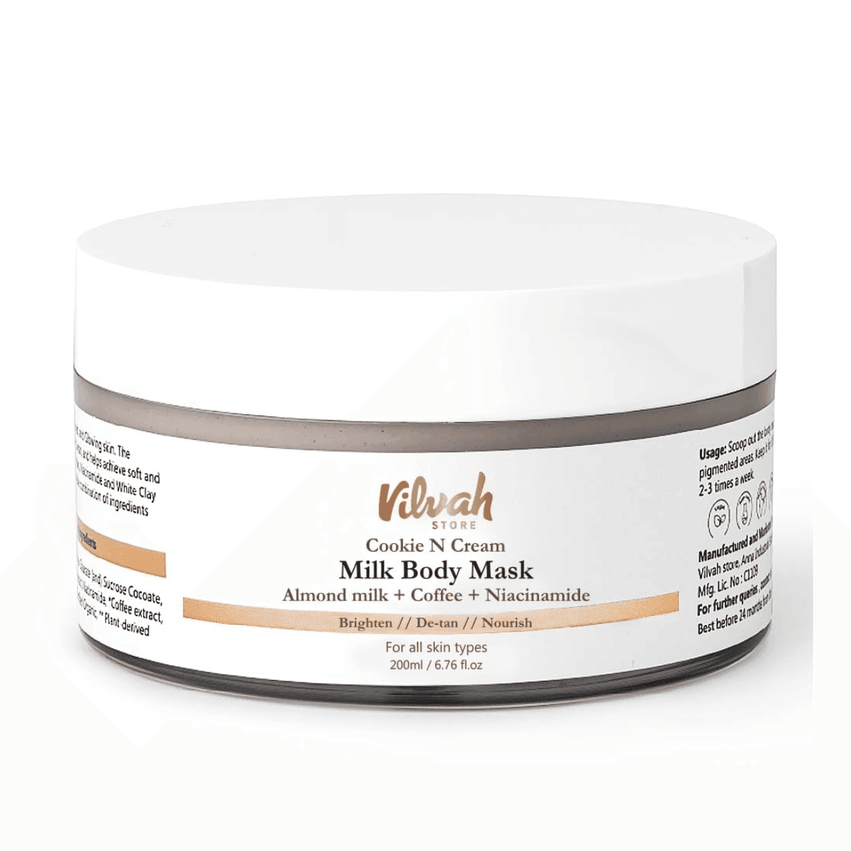 Vilvah Cookie N Cream Body Mask - 200ml