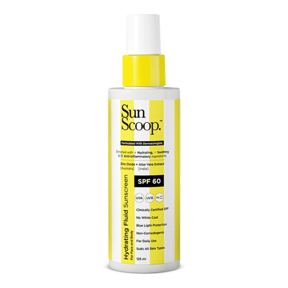 SunScoop Hydrating Fluid Sunscreen SPF 60 PA++++ For All Skin Types (125ml)