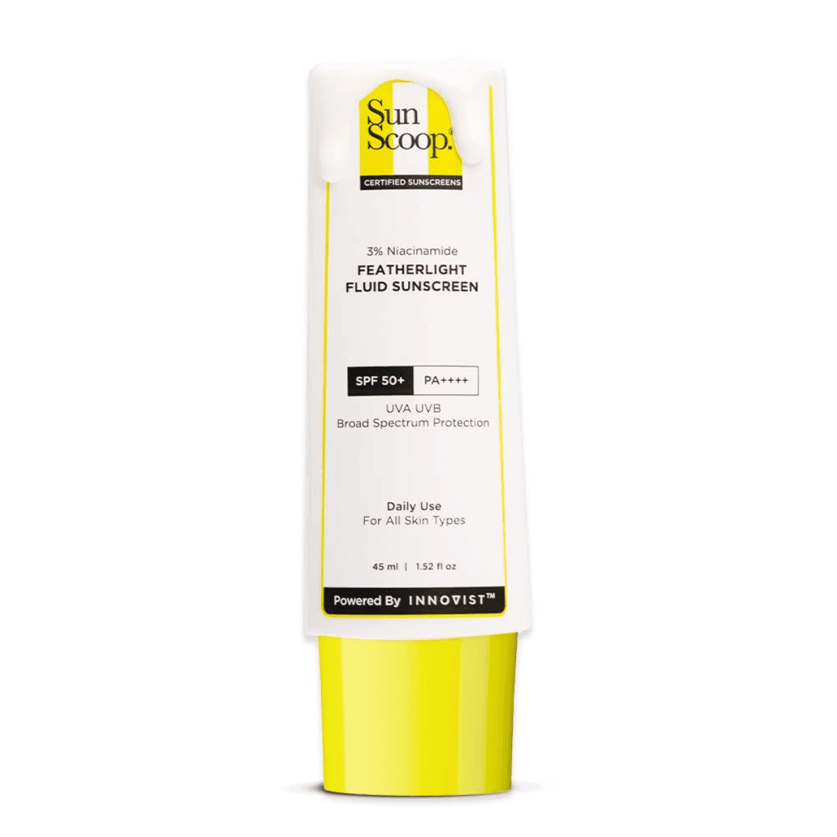 SunScoop 3% Niacinamide Fluid Sunscreen SPF 50+ PA++++ For All Skin - 45ml