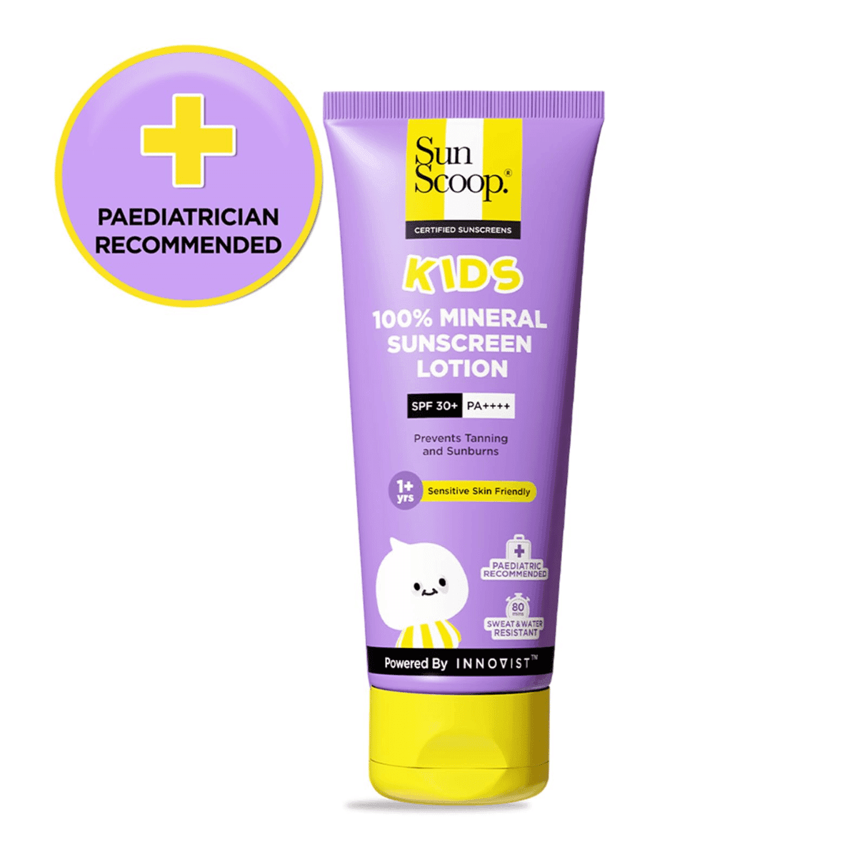 SunScoop Kids 100% Mineral Sunscreen Lotion SPF 30+ PA++++ for Sensitive Skin (75 gm)