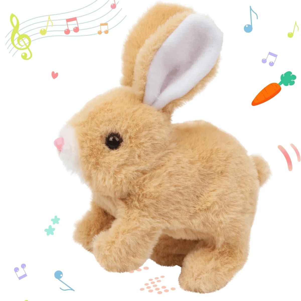 Hopping Walking Bunny Toy with Sounds, Jumping Rabbit for Baby Kids
