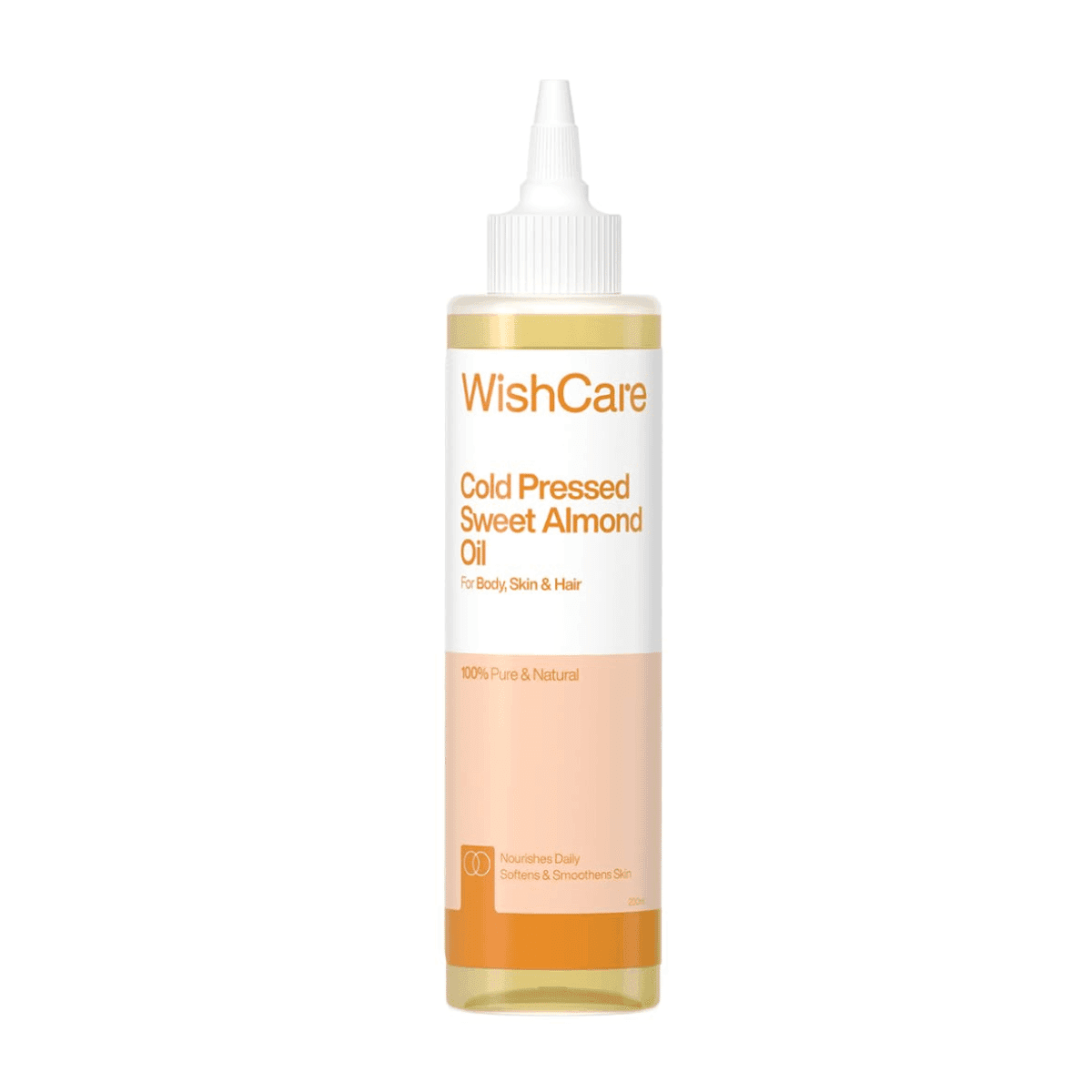 WishCare Pure Cold Pressed Sweet Almond Oil for Hair Growth - 200ml