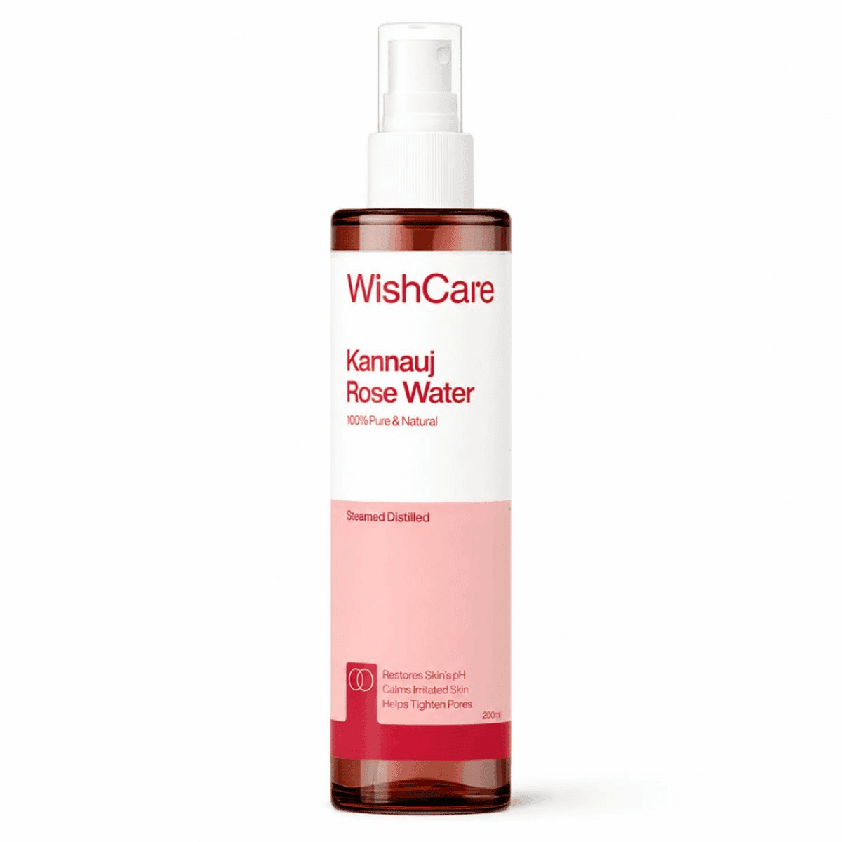 WishCare 100% Pure & Natural Rose Water For Face, Skin & Hair - 200ml