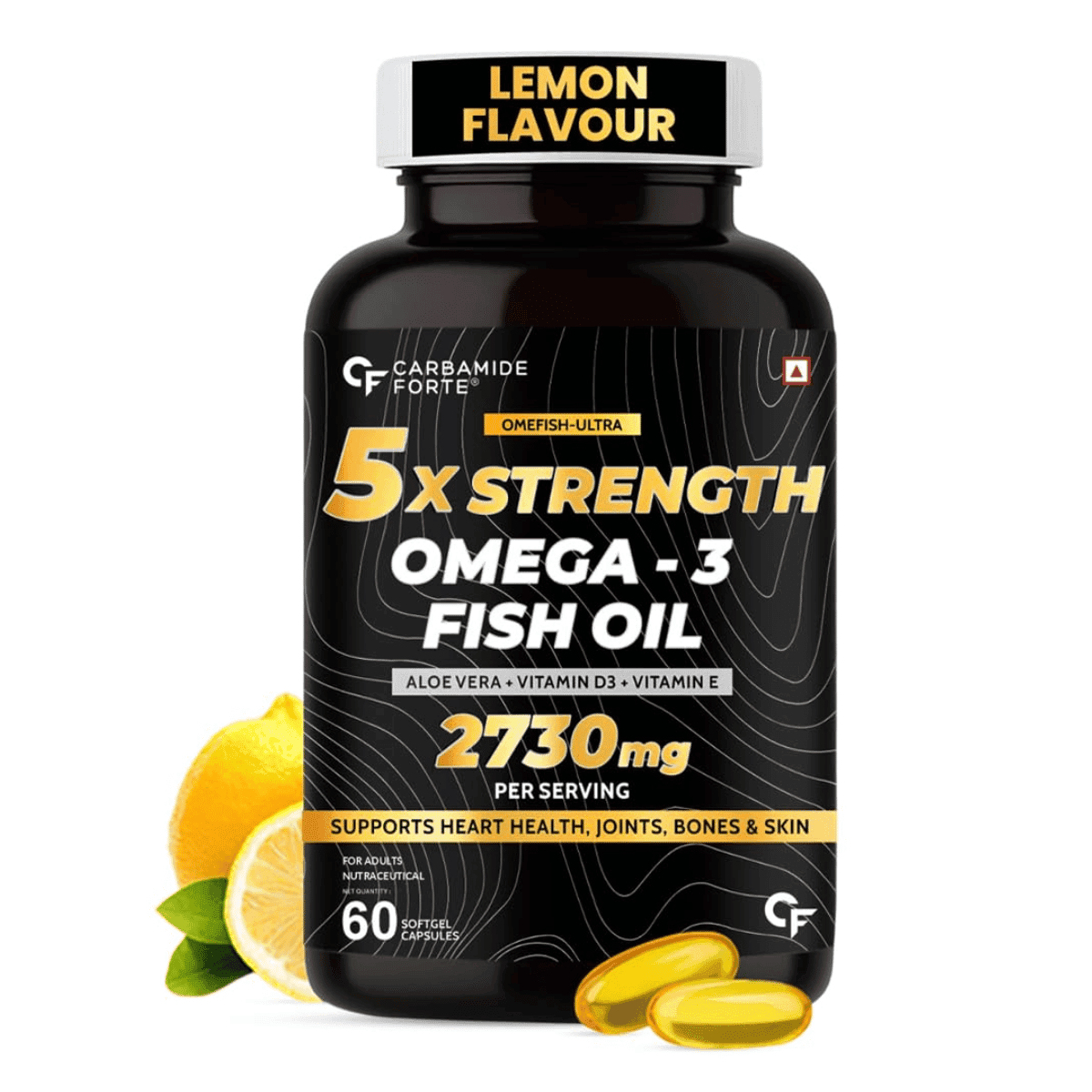 Carbamide Forte 5X Strength Omega 3 Fish Oil Capsules 2730mg For Men & Women - 60 Softgels