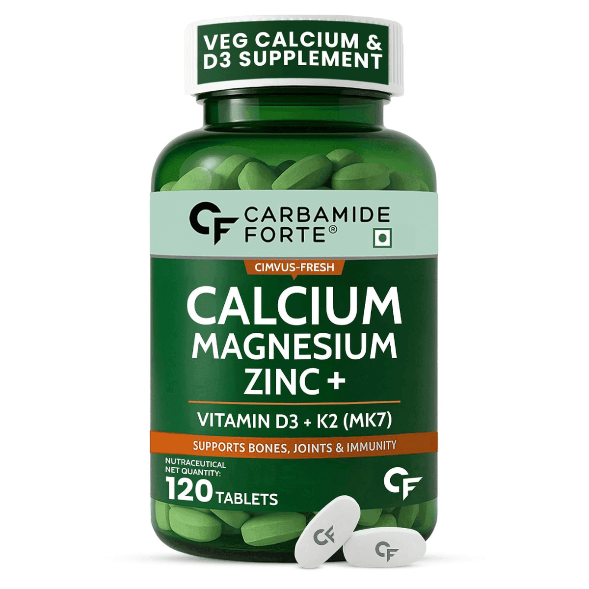Carbamide Forte Veg Calcium & Vitamin D3 Tablets, 120 Tablets