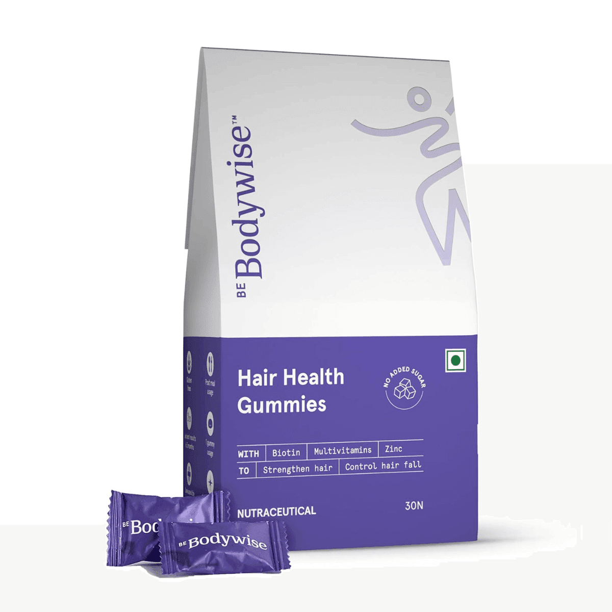 Be Bodywise Biotin Hair Gummies for Stronger, Shinier Hair & Nails