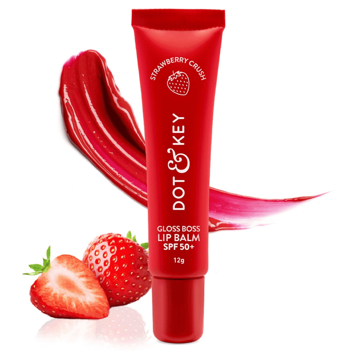 Dot & Key Strawberry Lip Balm with SPF 50 & Vitamin C + E for Dry & Dark Lips - 12gm