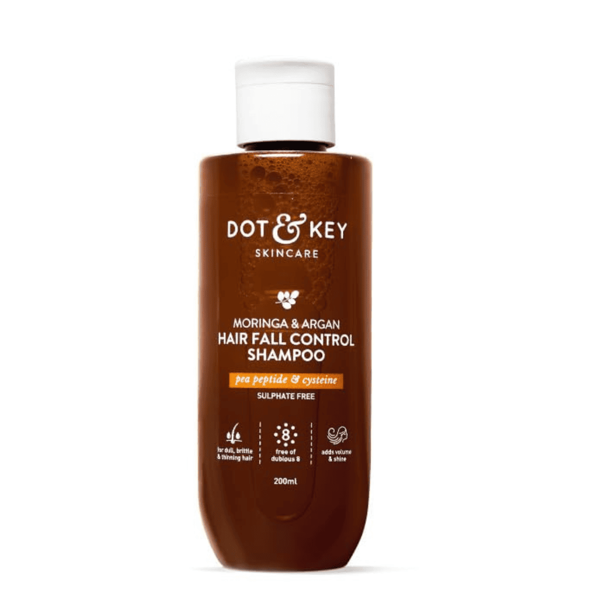 Dot & Key Moringa & Argan Hair Fall Control Shampoo With Pea Peptide & Cysteine For Dull & Thinning Hair - 200ml
