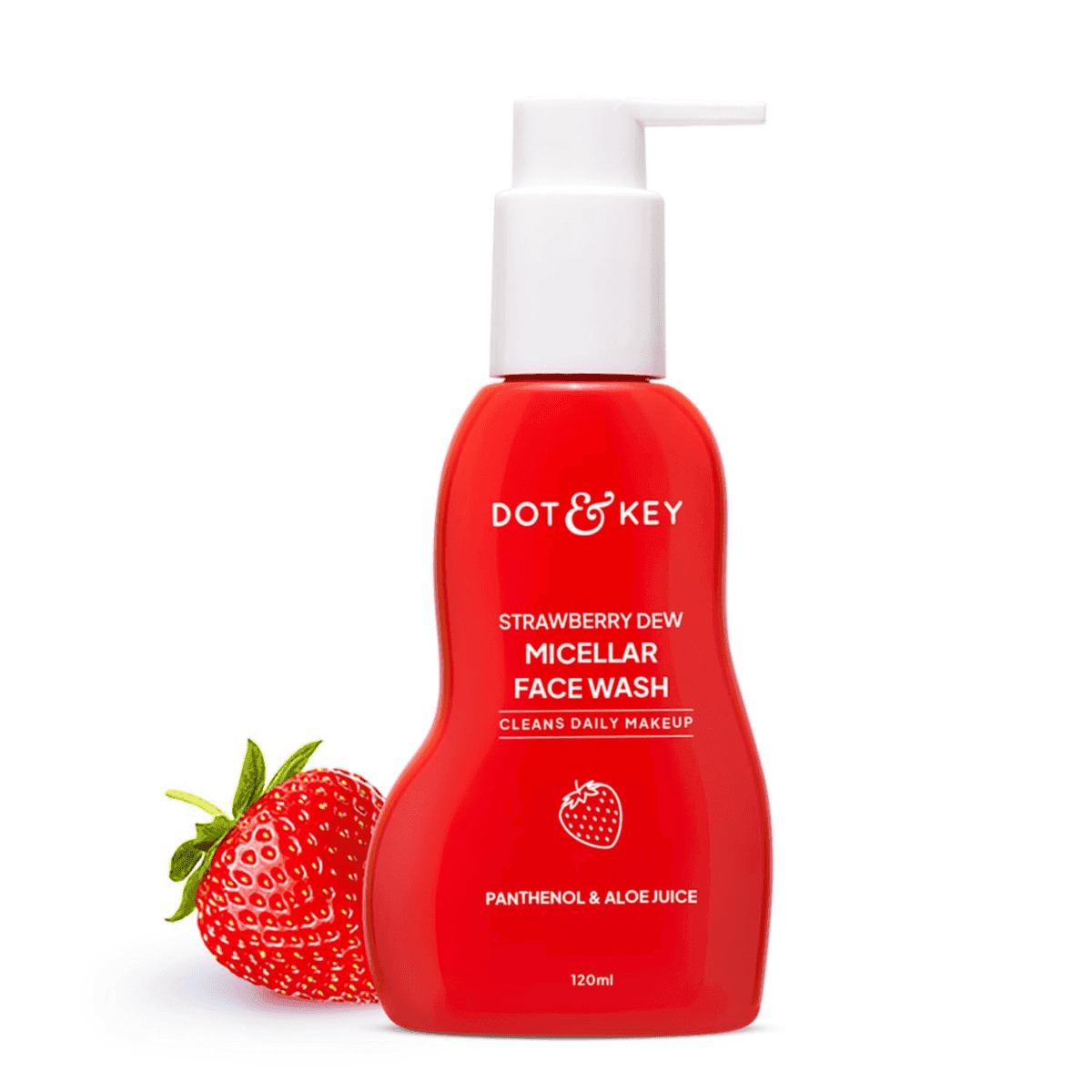 Dot & Key Strawberry Dew Micellar Face Wash With Excess Oil & Dirt, Hydrates & Soothes Skin - 120ml