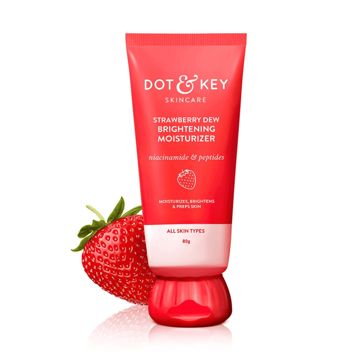 Dot & Key Strawberry Brightening Moisturizer Cream For Non-Comedogenic & Fragrance Free, Lightweight - 80g