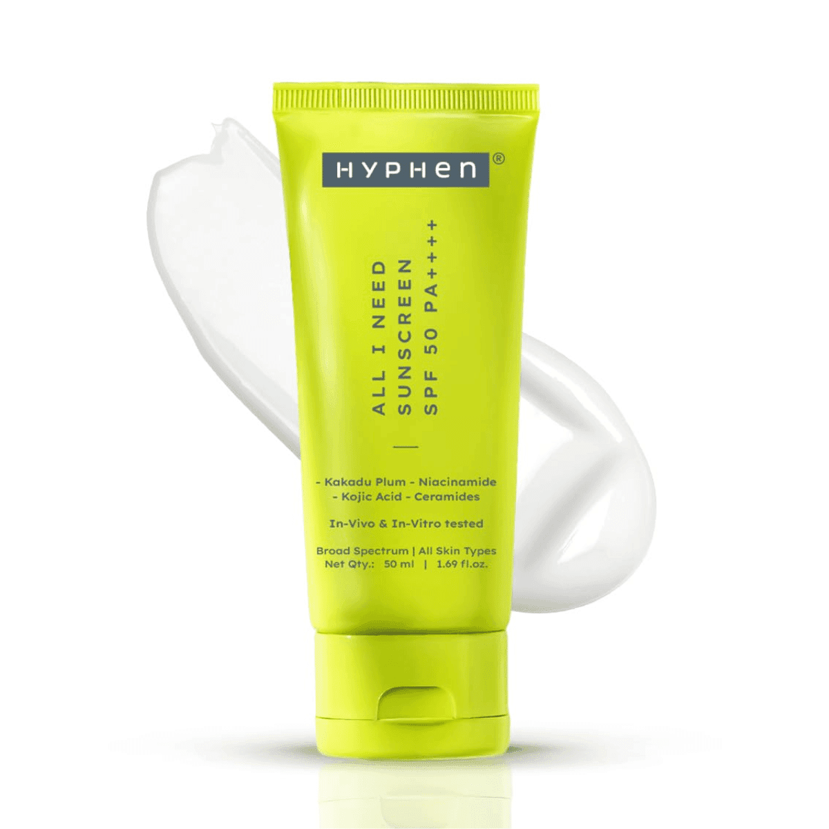 Hyphen All I Need Sunscreen SPF 50 PA++++ For All Skin Types | Women & Men - 50 ml
