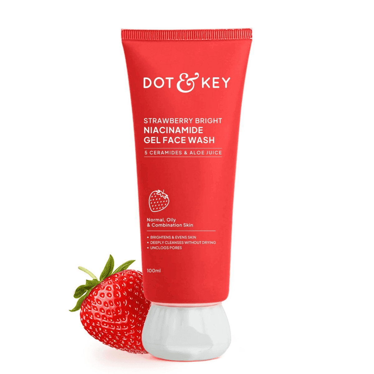 Strawberry Bright Niacinamide Gel Face Wash For Oily & Combination Skin - 100ml