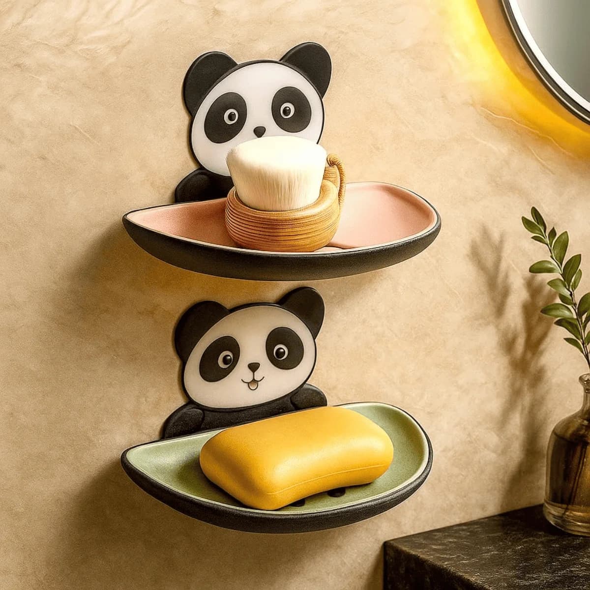 Panda Soap Box 2 Pack Soap Holder for Bathroom, Soap Dish,Kitchen Items