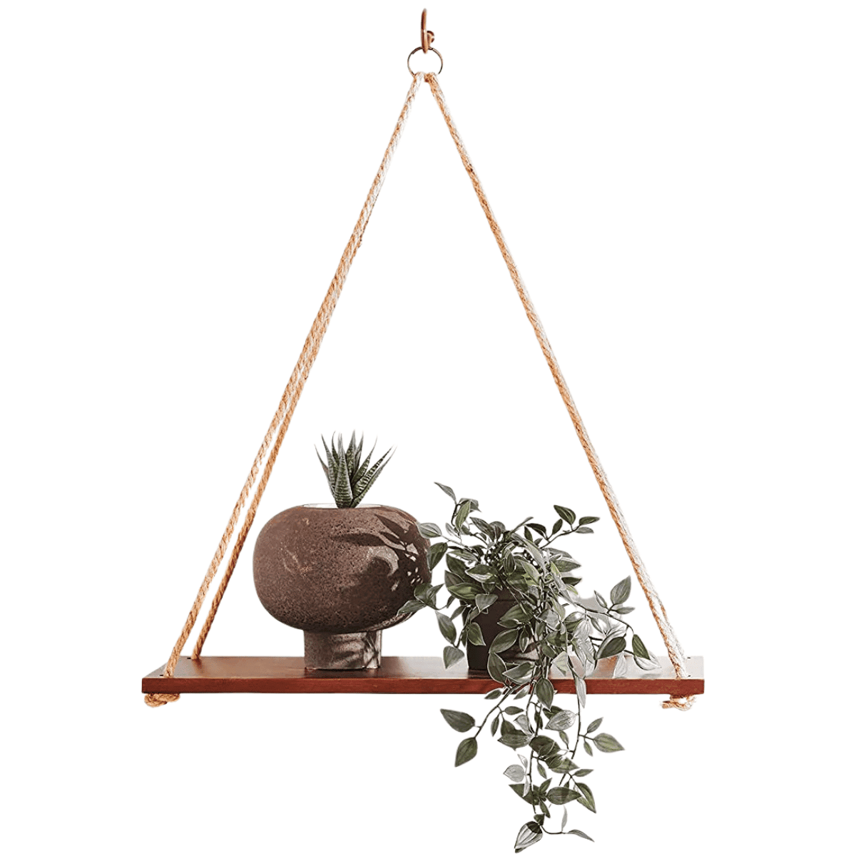 Adjustable Rope Hanging Shelf, Wall Hanging Decor for Bedroom and Living Room