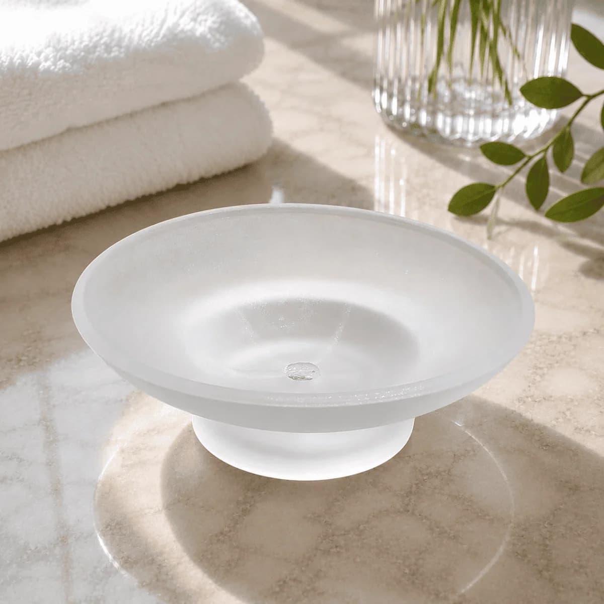 Glass Soap Dish for Bathroom Or Kitchen (3.25 cm)