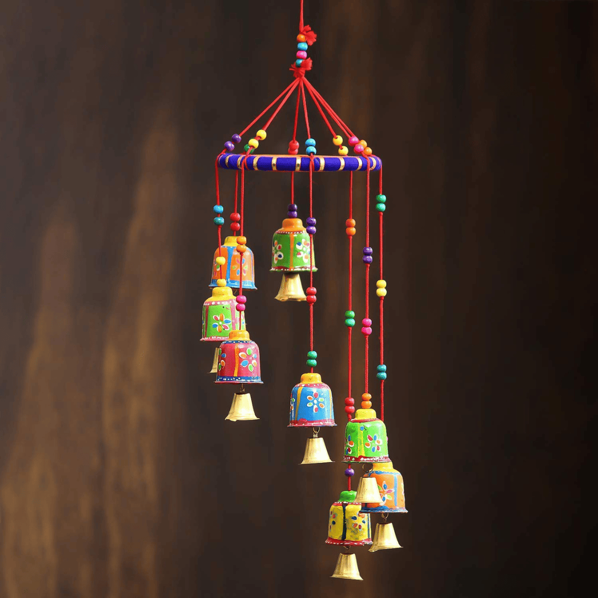 Multicolour Handcrafted Decorative Window Door Wall Hanging Bells Wind Chimes Decorative Showpiece Diwali Decoration Items for Home Decor