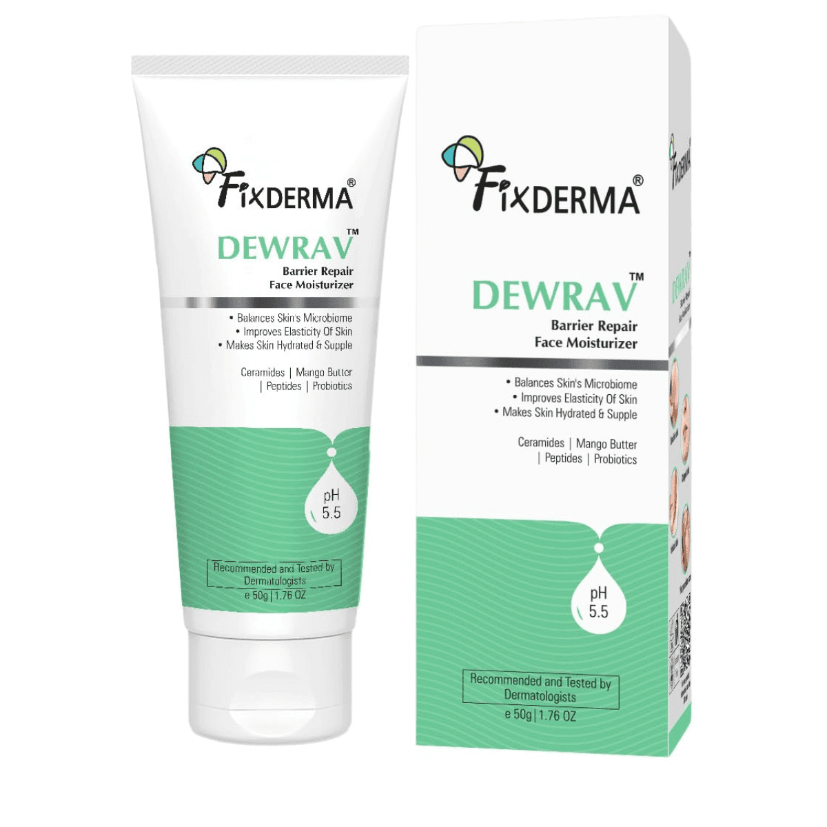Fixderma Dewrav Ceramide Moisturizer with Peptide & Mango Butter For All Skin Type - 50g
