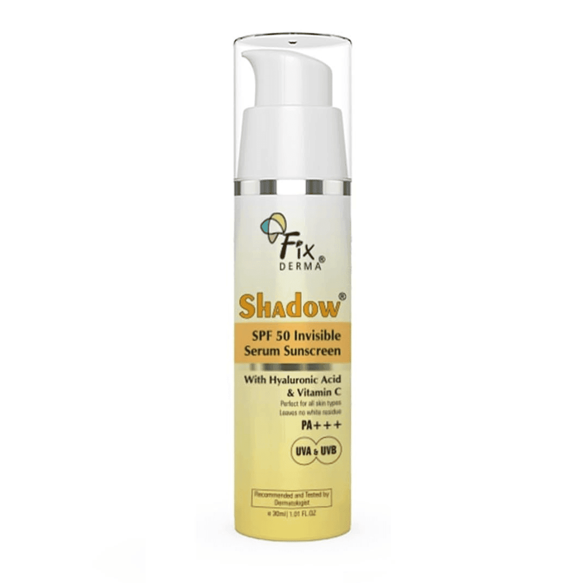 FIXDERMA Shadow Invisible Serum Sunscreen SPF 50+ PA+++ For Men & Women - 30ml