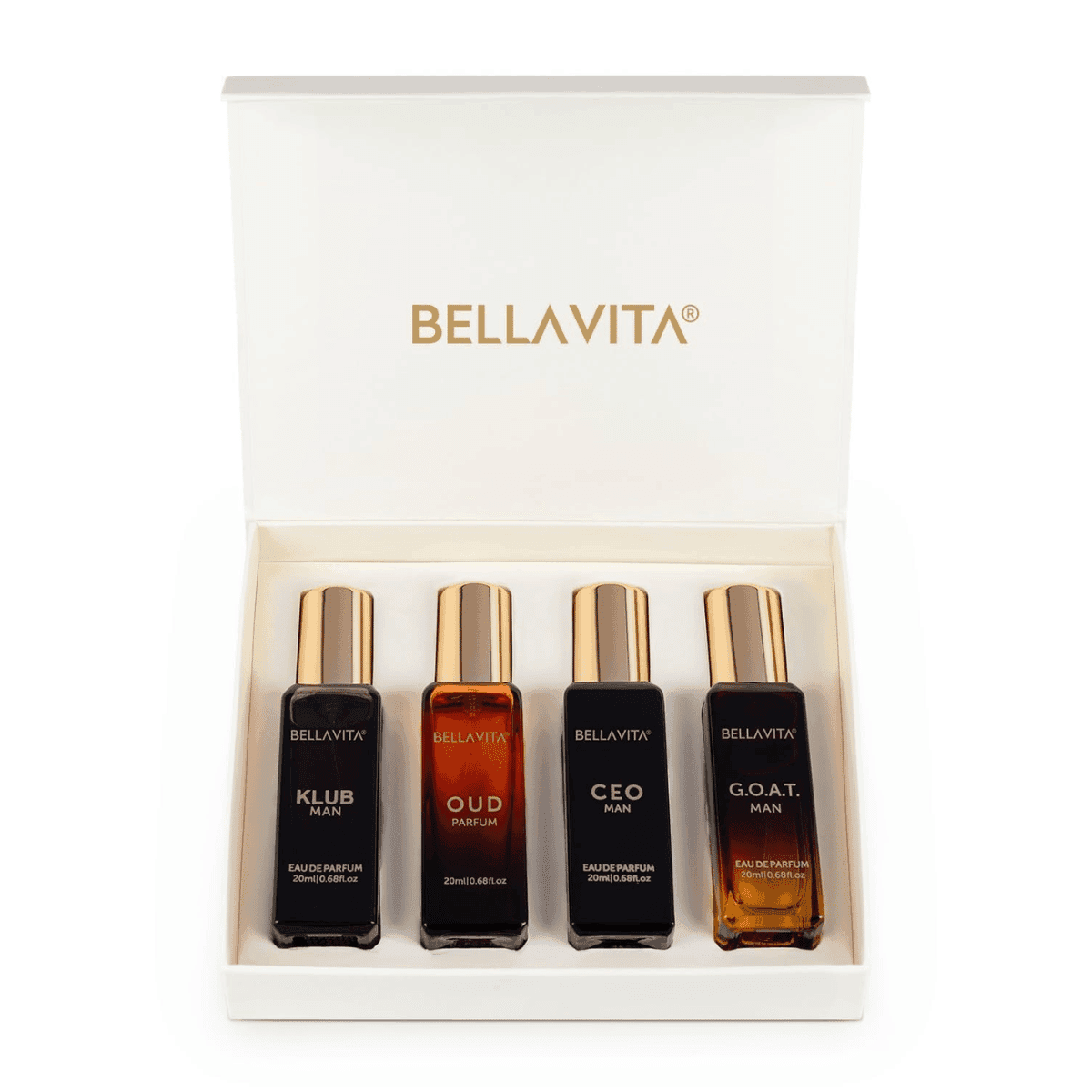 Bella Vita Luxury Man Long Lasting Liquid Eau De Parfum Gift Set For Men - 4 X 20 Ml