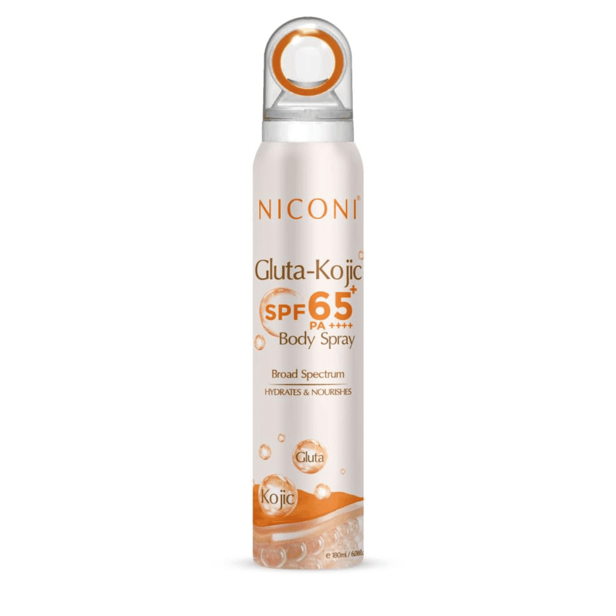 NICONI GLUTA-KOJIC SPF 65+ PA ++++ FACE AND BODY SPRAY - 180ml