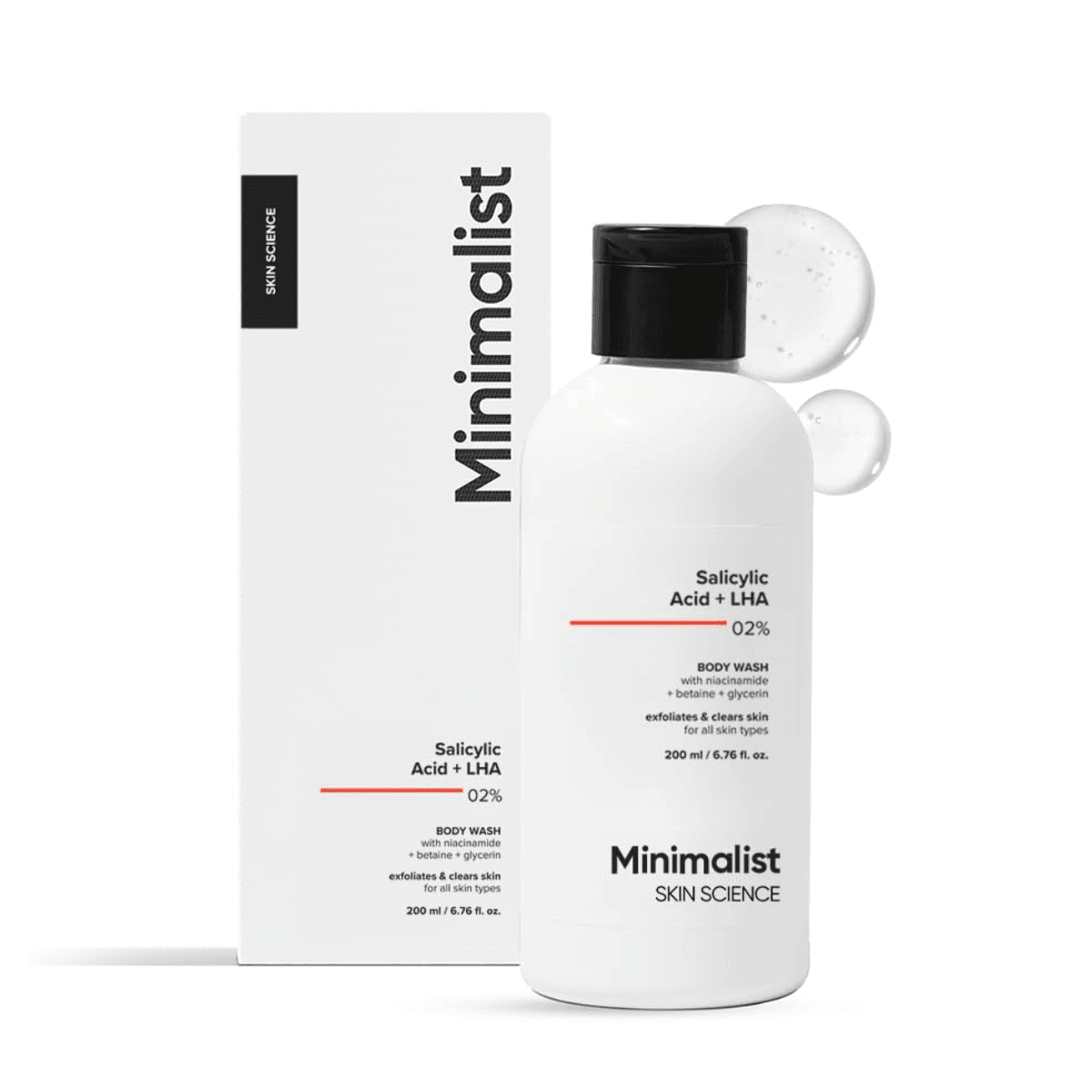 Minimalist 2% Salicylic Acid + LHA Body Wash for Women & Men | 200 ml