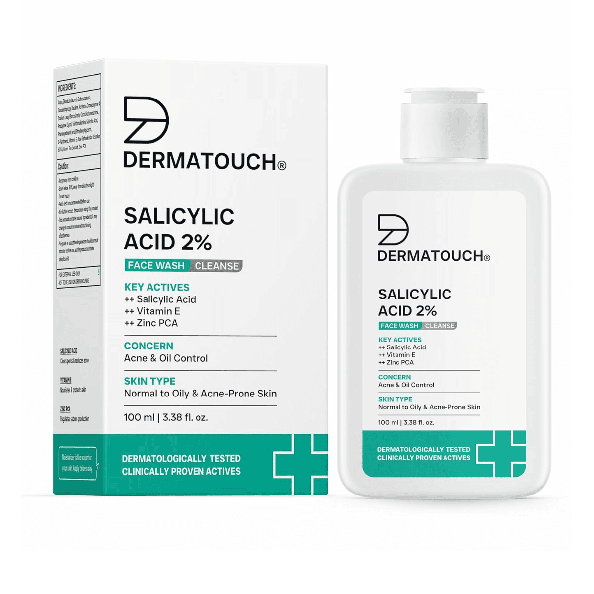 DERMATOUCH Salicylic Acid 2% Face Wash For Normal to Oily and Acne-Prone Skin