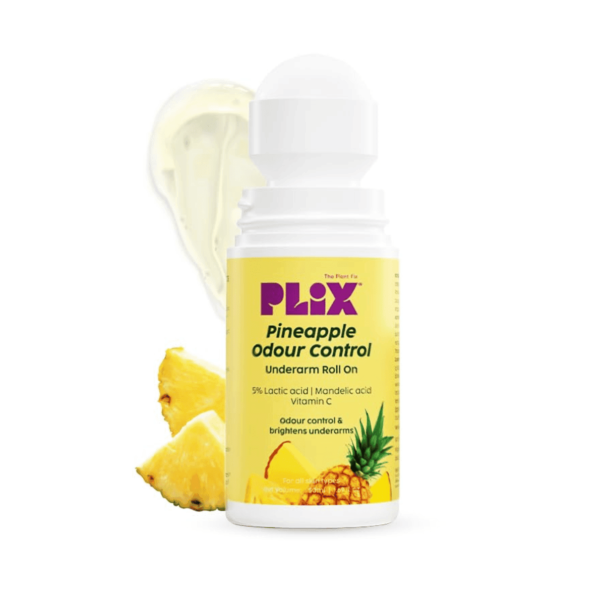 The Plant Fix Plix Pineapple Odour Control Underarm Roll-On (50Ml)