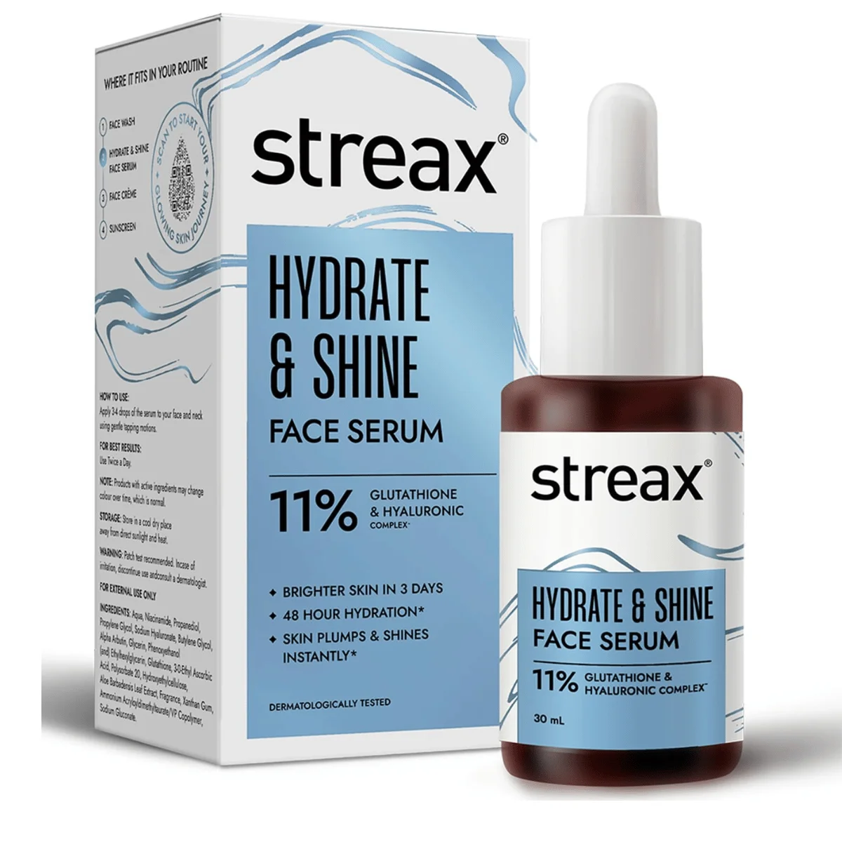 Streax Hydrate & Shine Face Serum, 30ml