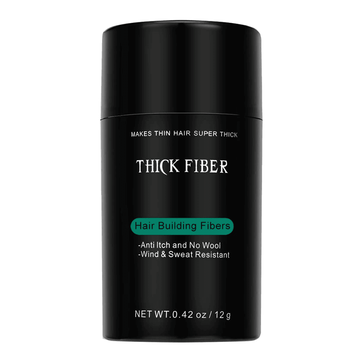 THICK FIBER Fibers for Thinning Hair & Bald Spots – Conceals Hair Loss in Seconds – Volume Powder for Women & Men - 12g