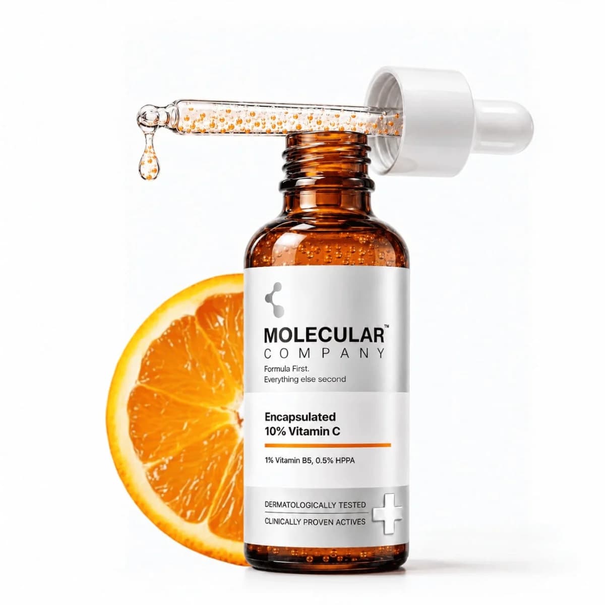 Molecular Company ENCAPSULATED 10% Vitamin C Face Serum for Glowing Skin, Brightens Dark Spots - 30ml