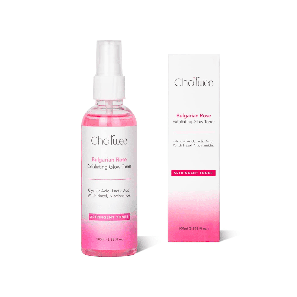 Charwee Bulgarian Rose Exfoliating Glow Astringent Toner - 100ML