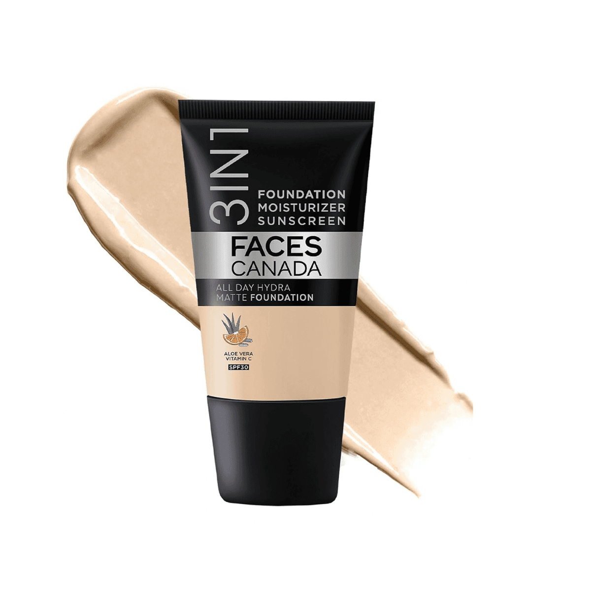 FACES CANADA All Day Hydra Matte Foundation - Mini | 3in1 Foundation + Moisturizer + SPF 30 | 18ml