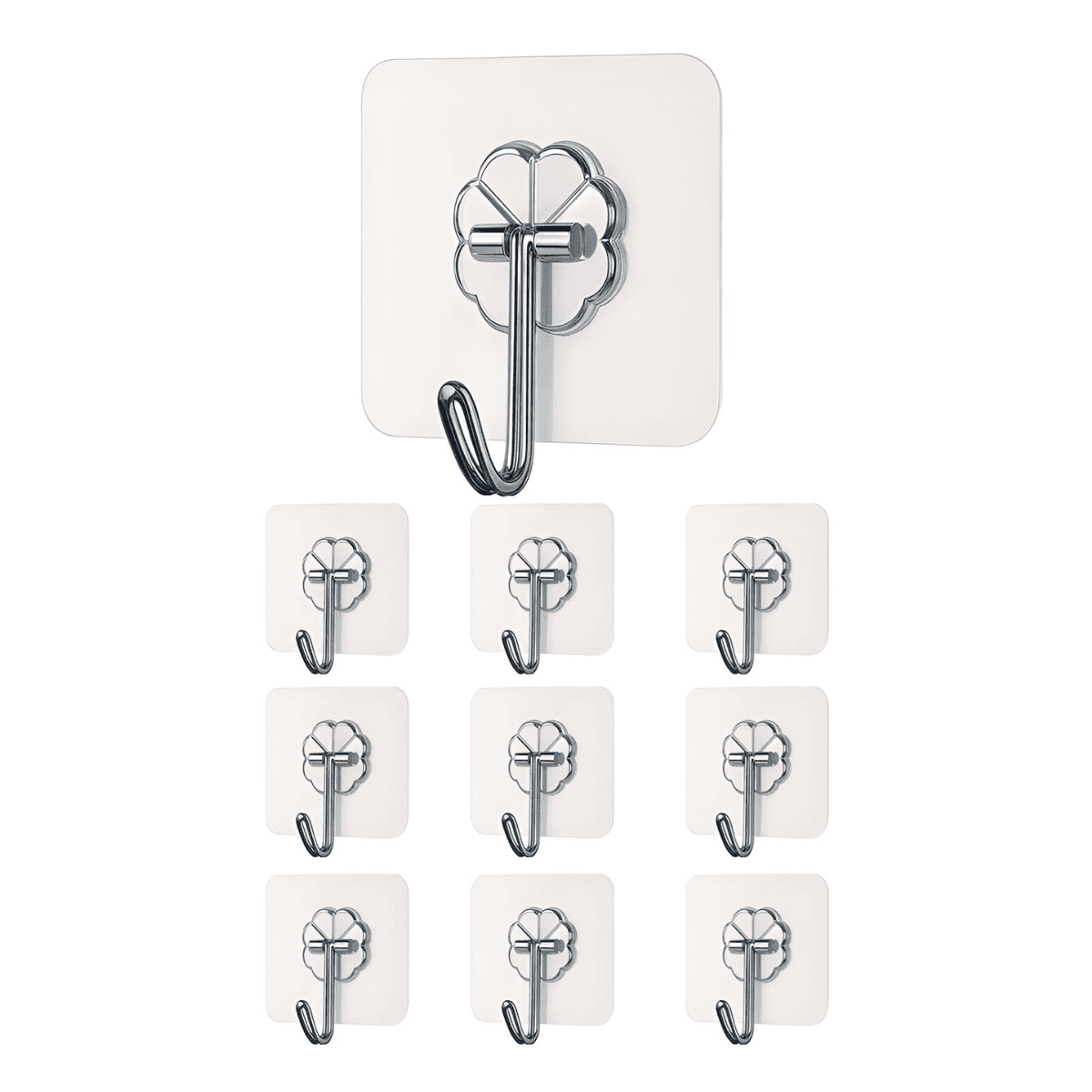 Self Adhesive Wall Hooks for Wall Heavy Items Without Drilling, Transparent Wall Hanger Hook - 04 Pcs