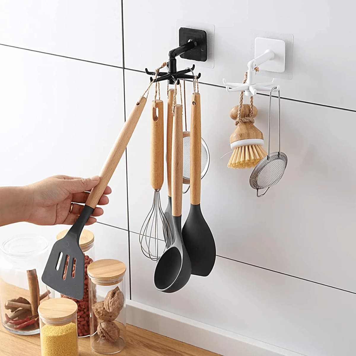 Rotatable Spoon Hanger For Kitchen - 1pcs