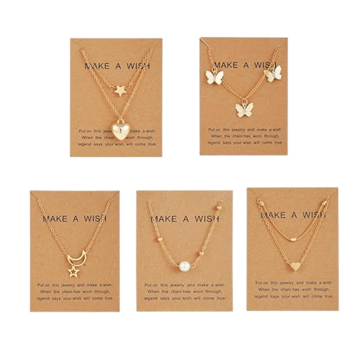 Latest Stylish Heart Butterfly Pearl Necklace Jewellery Set for Women