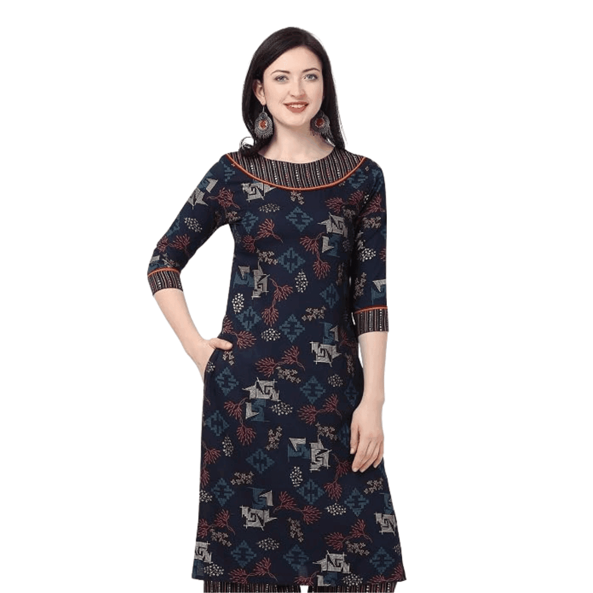SHOPPING QUEEN Women Rayon Straight Kurta