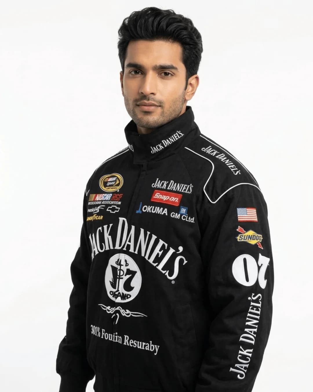 UrbanSkull Vintage Racing Jacket with Patches Full Sleeve